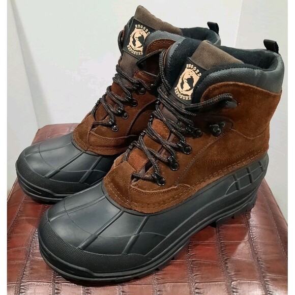 Men's Rugged Exposure Leather Mammoth II Winter Snow Boots Brown 9 M US XLNT - Picture 3 of 7